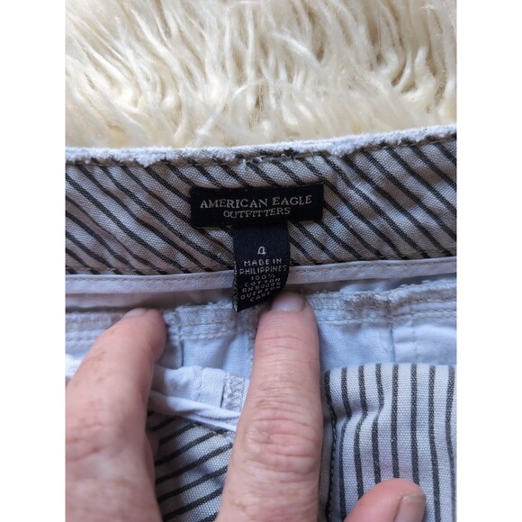 Vintage American Eagle Outfitters Denim Skirt 4 Railroad Striped Exposed Zip - Picture 6 of 12